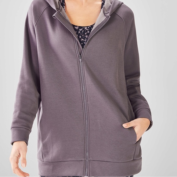 Fabletics Tops - Fabletics Brisa Oversized Hooded Sweatshirt Jacket